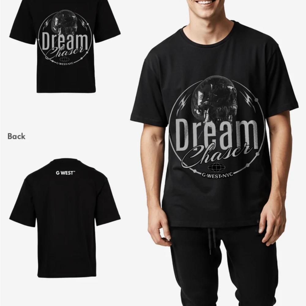 DREAMCHASER GWEST/UNISEX XL HEAVYWEIGHT COTTON GRAPHIC TEE OVERSIZED NIP